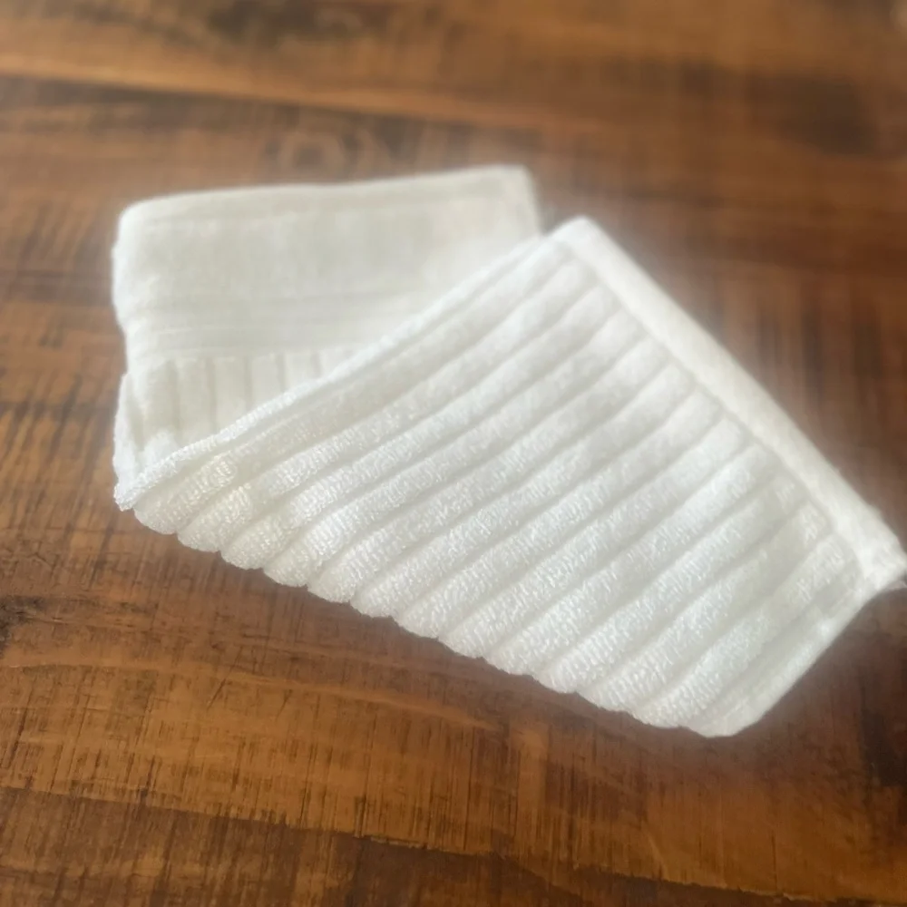 White Cotton single washcloth/Free w/ purchase Let
